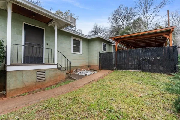 a backyard of a house