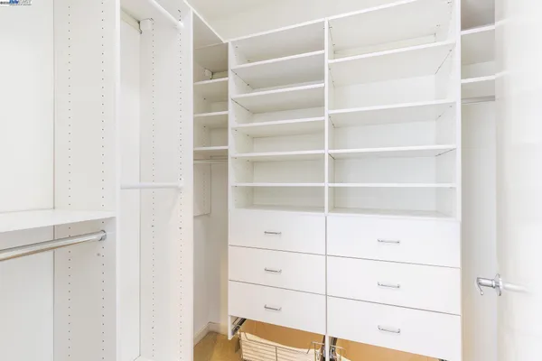 a view of a walk in closet