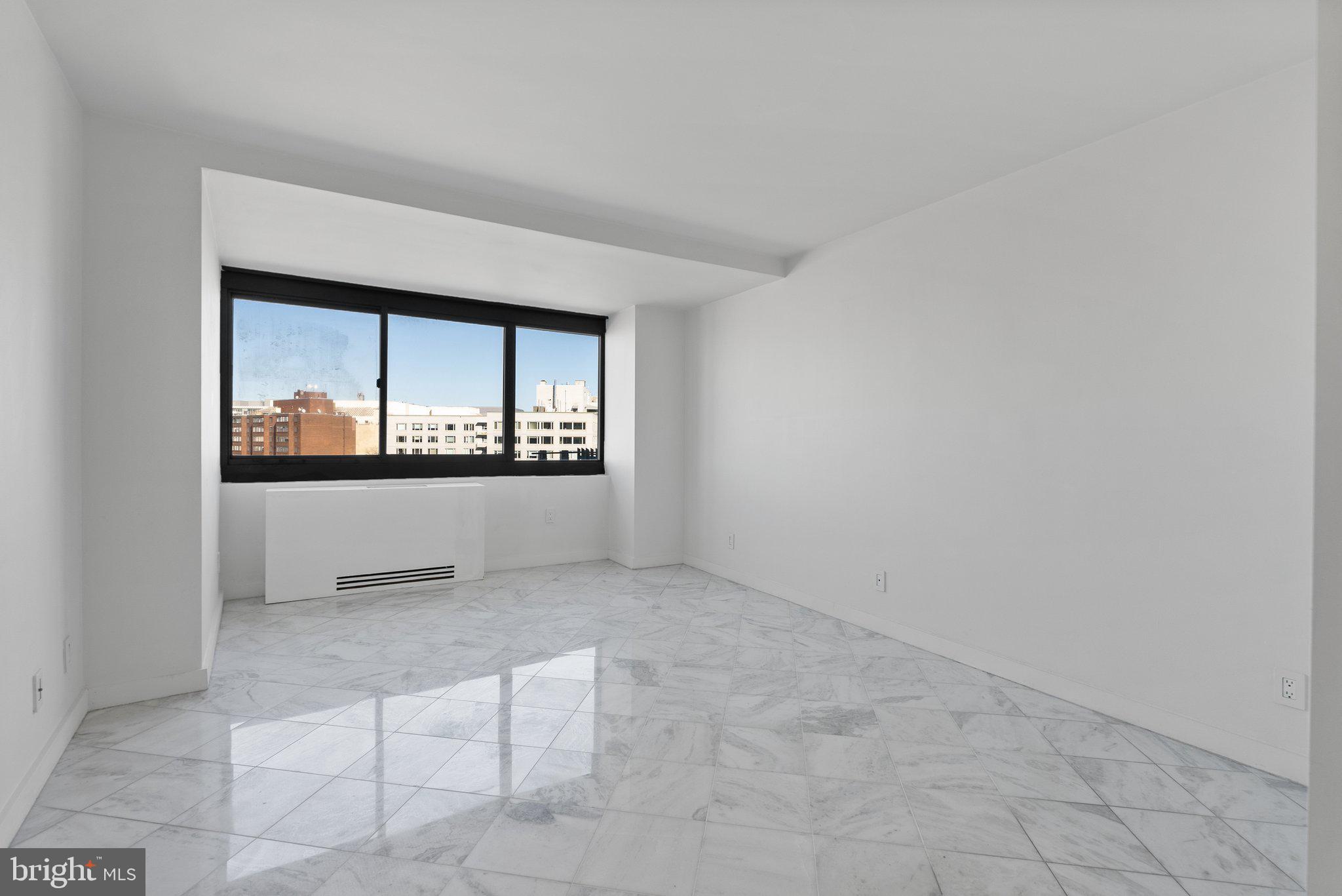 2500 Virginia Avenue Northwest, Unit 1005S Washington, DC 20037 - Photo 13 of 42 an empty room with a fireplace and windows