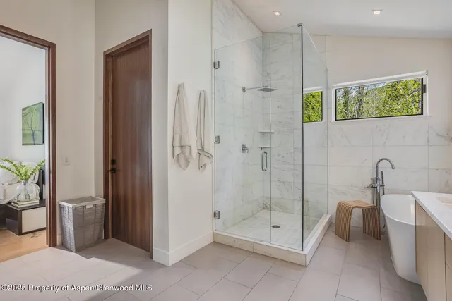 a bathroom with a shower