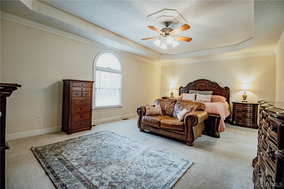 6809 West Quaker Road Disputanta, VA 23842 - Photo 29 of 49 a bedroom with a bed and a chandelier