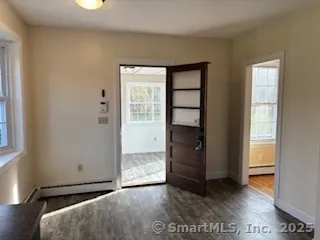 a view of an empty room and window