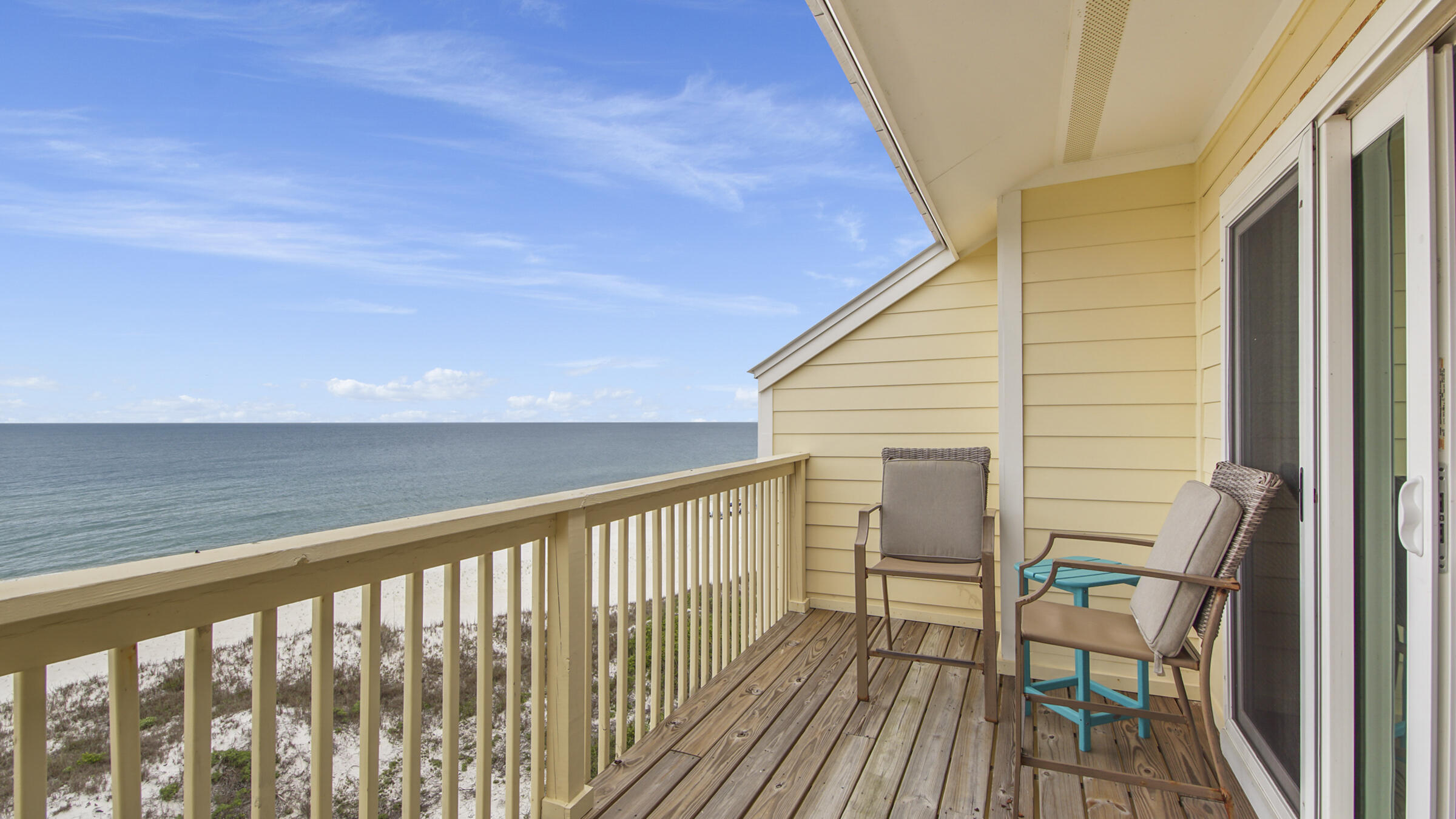 654 Seacliff Drive, Unit 4 Port St. Joe, FL 32456 - Photo 47 of 51 a view of balcony with wooden floor and fence