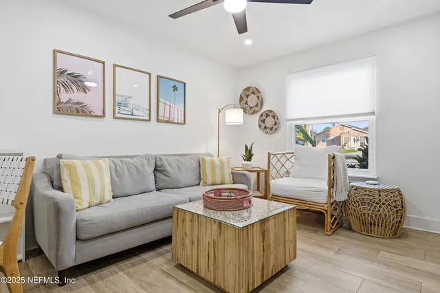 a living room with furniture