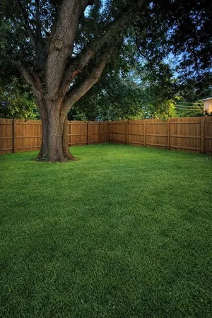 a view of backyard with green space