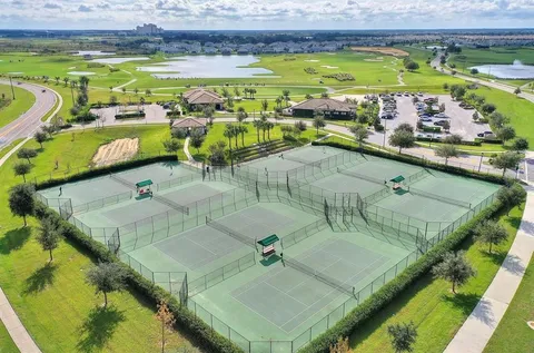 swimming pool view with a outdoor seating space