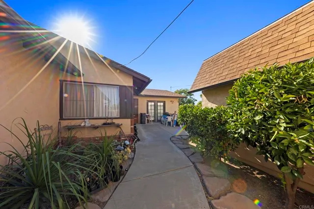 a car parked in front of a house