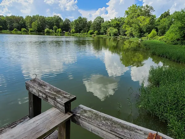 a view of a lake from a balcony