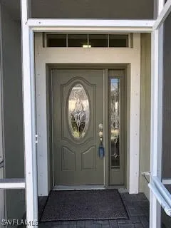a view of a entryway door of the house