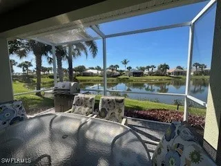 a view of a porch with a yard