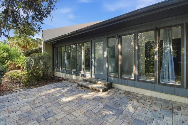 a view of a entryway door front of house