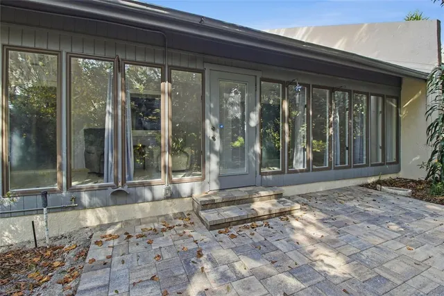 a view of backyard with green space