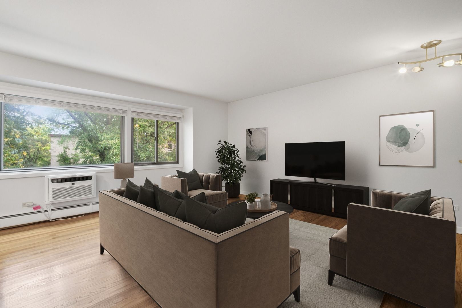 1341 Greenwillow Lane, Unit C Glenview, IL 60025 - Photo 8 of 28 a living room with furniture and a flat screen tv