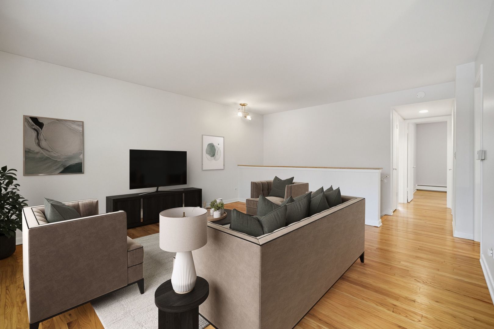 1341 Greenwillow Lane, Unit C Glenview, IL 60025 - Photo 10 of 28 a living room with furniture and a flat screen tv