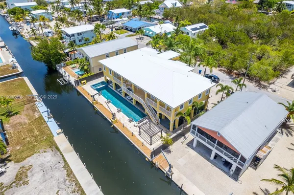 an aerial view of a house