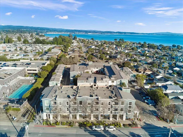 an aerial view of a city