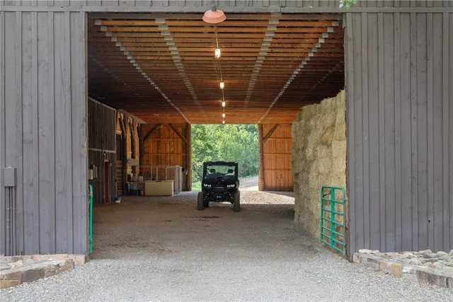 a view of a lake from a yard