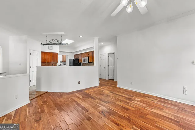 a house view with a sitting space and garden