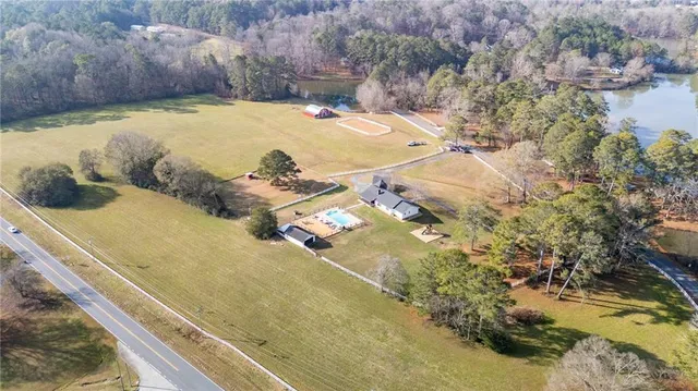 a view of water pool and mountain view