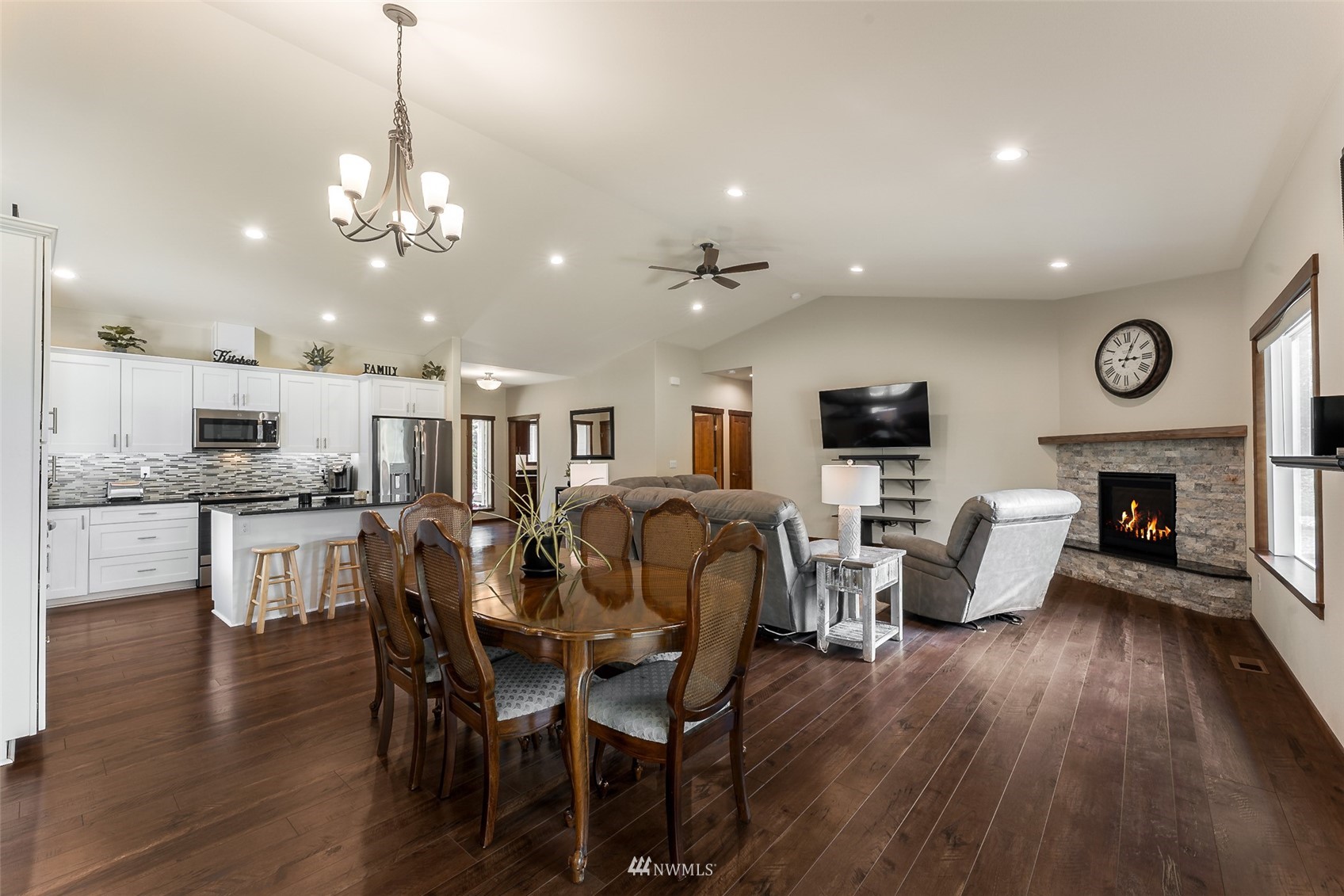 81 East Lighthouse Road Shelton, WA 98584 - Photo 10 of 28 a view of a dining room with furniture window and wooden floor