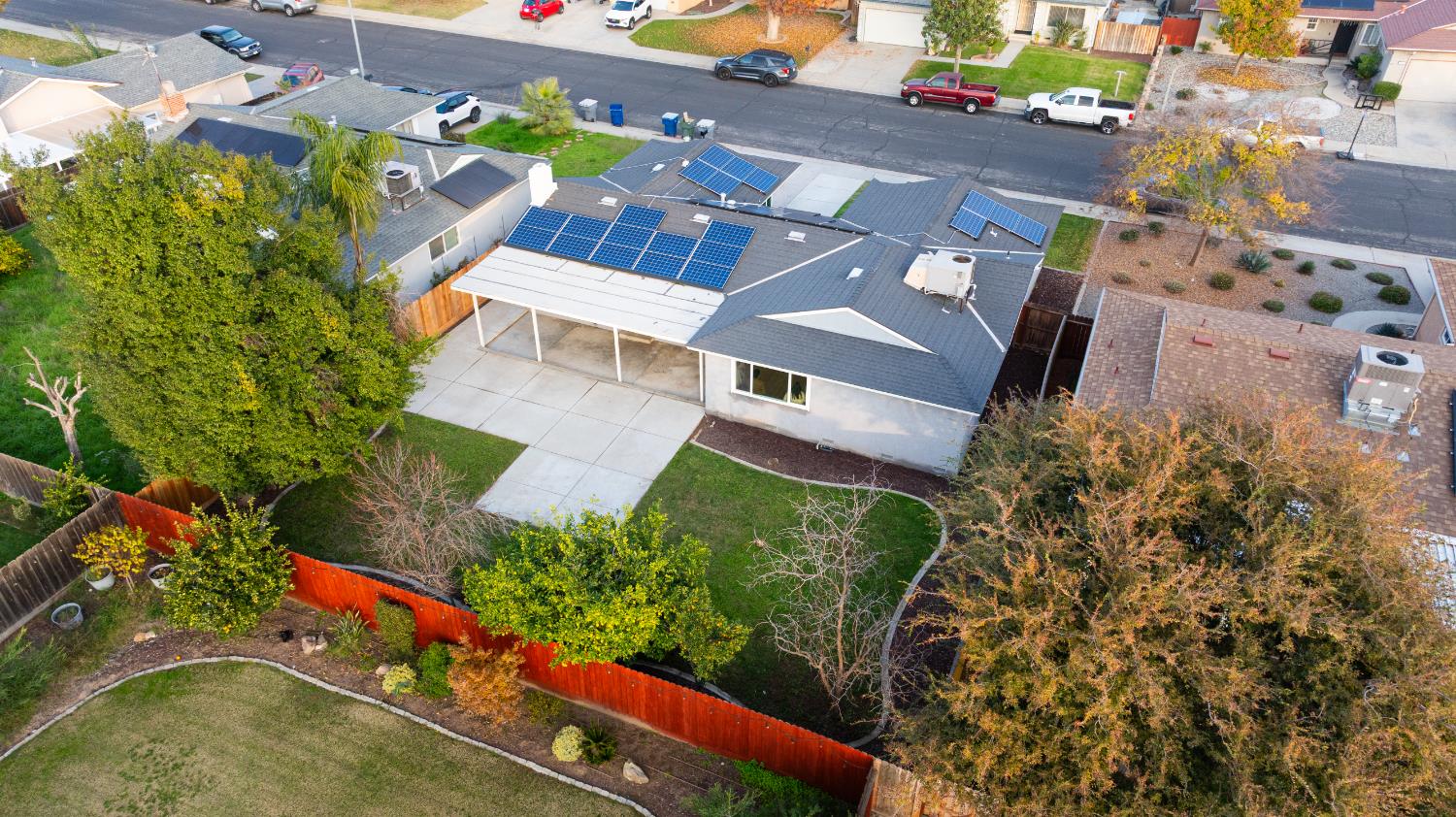2612 Renn Avenue Clovis, CA 93611 - Photo 35 of 36 an aerial view of a house with a yard and a garden