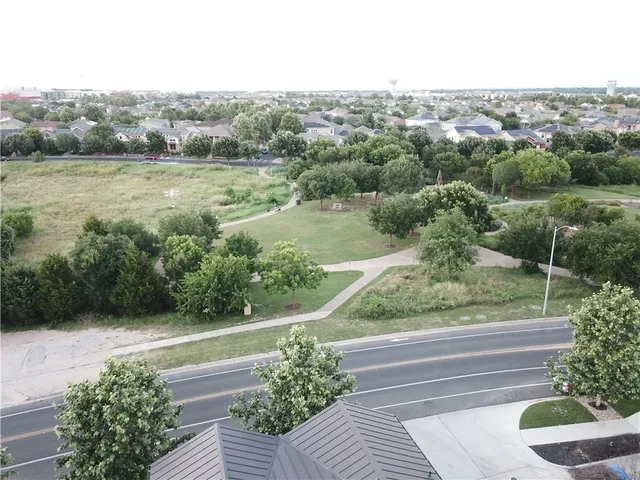 a view of a yard with a garden