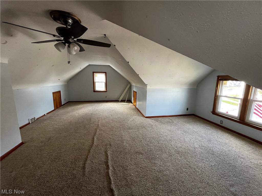 30824 Clarmont Road Willowick, OH 44095 - Photo 20 of 24 Bonus room featuring a wealth of natural light, light colored carpet, and ceiling fan