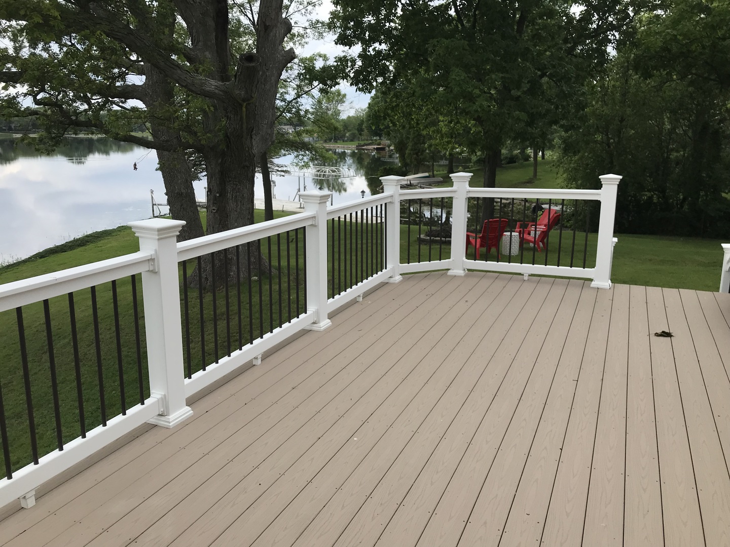 117 Comanche Trail Loda, IL 60948 - Photo 6 of 21 a view of backyard with deck and outdoor seating