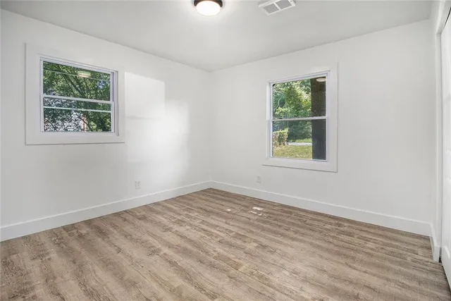 an empty room with a window