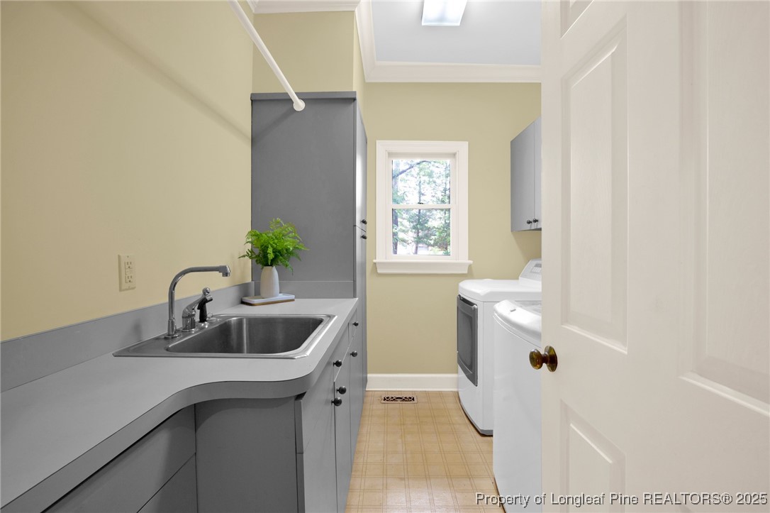 453 Kingsford Road Fayetteville, NC 28314 - Photo 30 of 50 a kitchen with a sink and cabinets