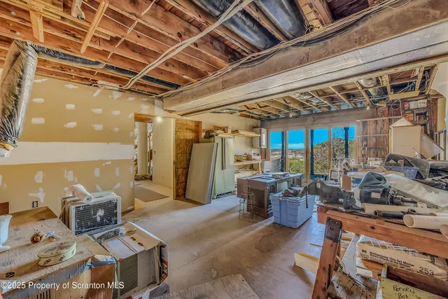 a car is parked in a garage