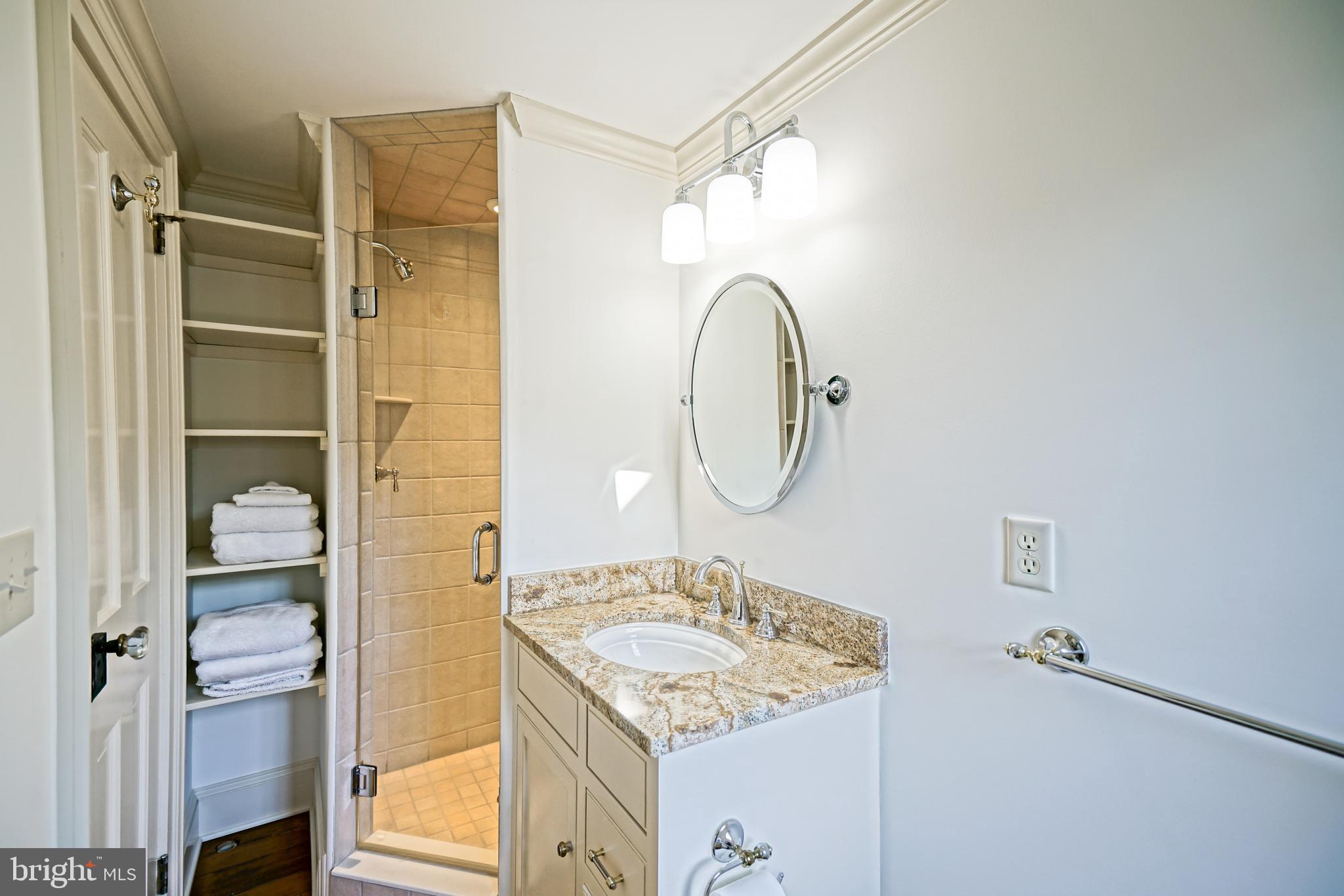 558 Pilottown Road Lewes, DE 19958 - Photo 89 of 142 a bathroom with a granite countertop sink mirror and shower