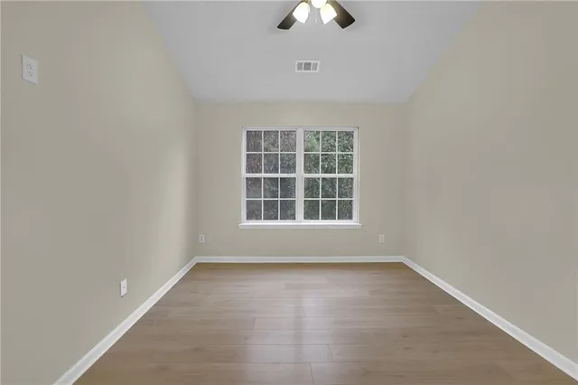 an empty room with a window
