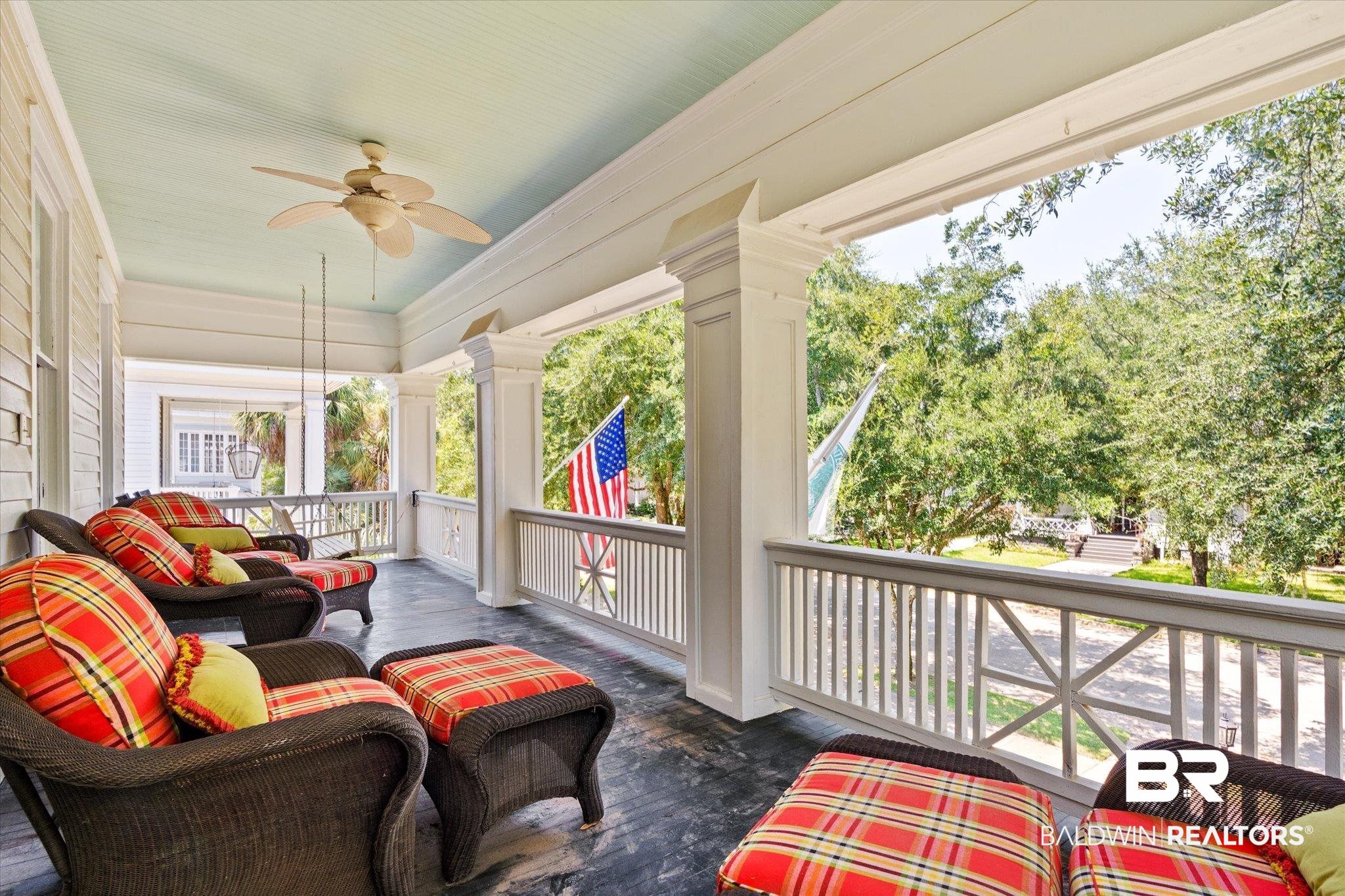 68 North Monterey Street Mobile, AL 36604 - Photo 16 of 30 Exterior space featuring decorative columns and ceiling fan