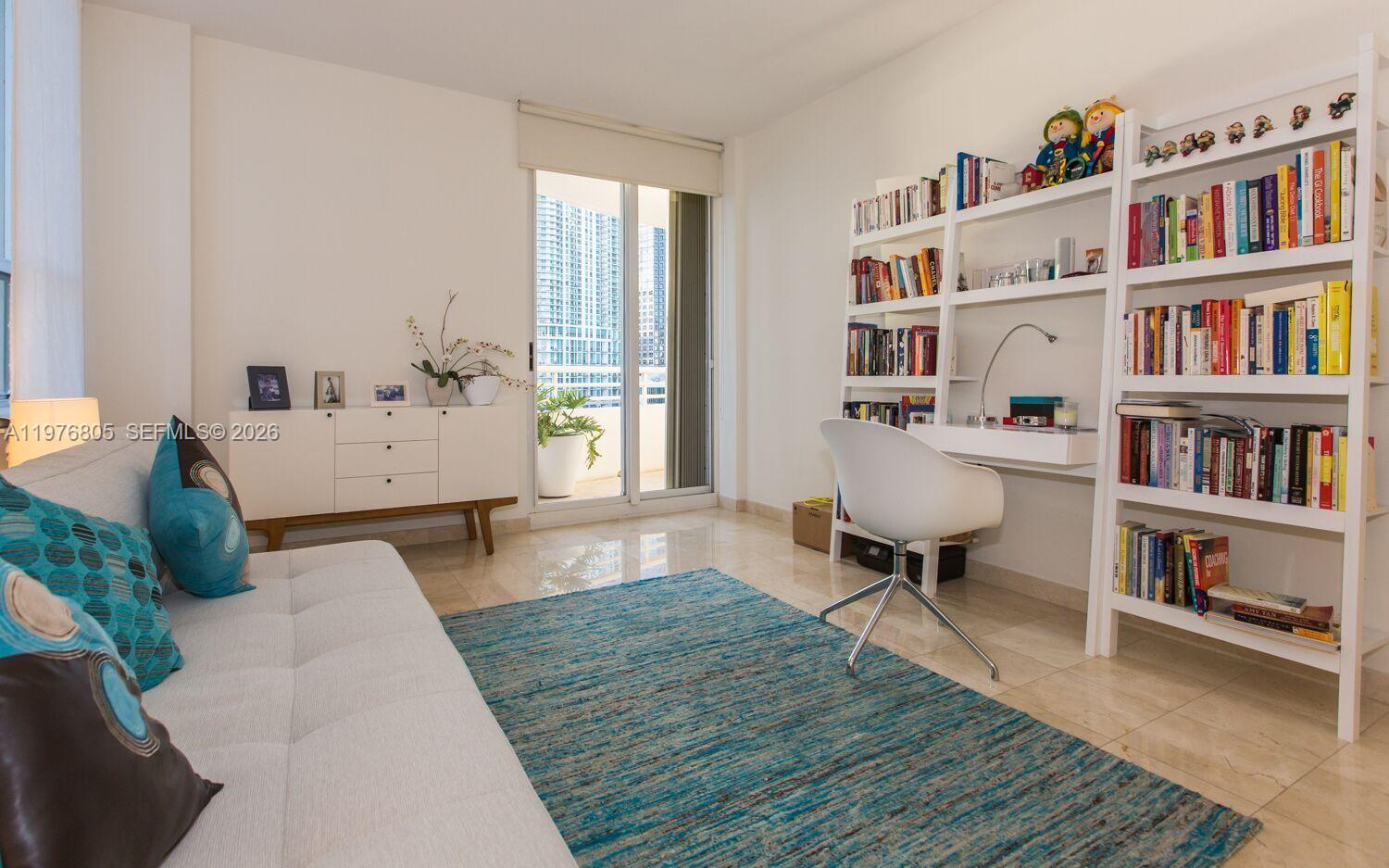 888 Brickell Key Drive, Unit 804 Miami, FL 33131 - Photo 13 of 16 second bedroom or office, exit to balcony