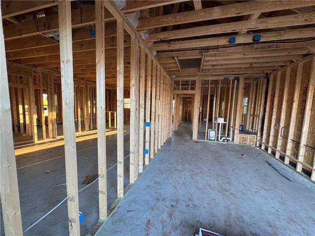 a view of a porch of a house