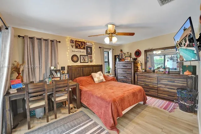 a bed room with bed and a tv