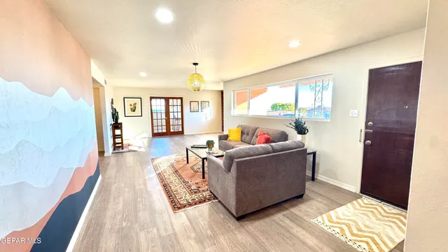 a kitchen with a stove and a microwave