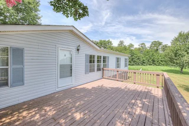 a big yard with lots of green space and deers