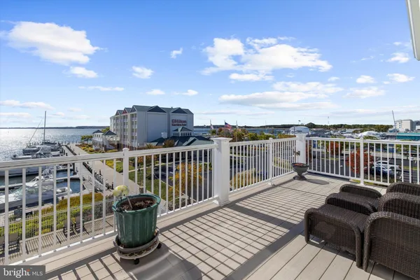 a view of a terrace with couches