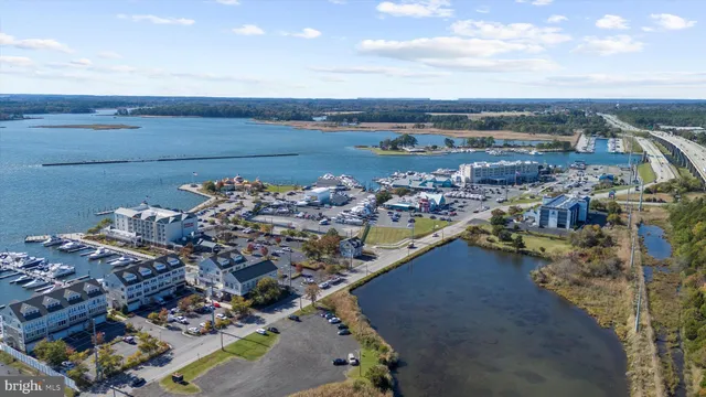 a view of a lake with a building