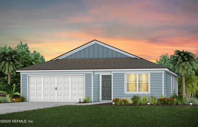 front view of a house with a yard