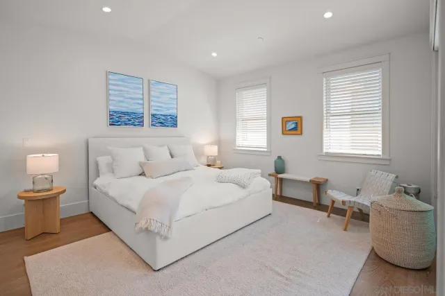 a bed room with a bed and a couch