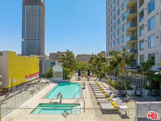 a view of a city with tall buildings