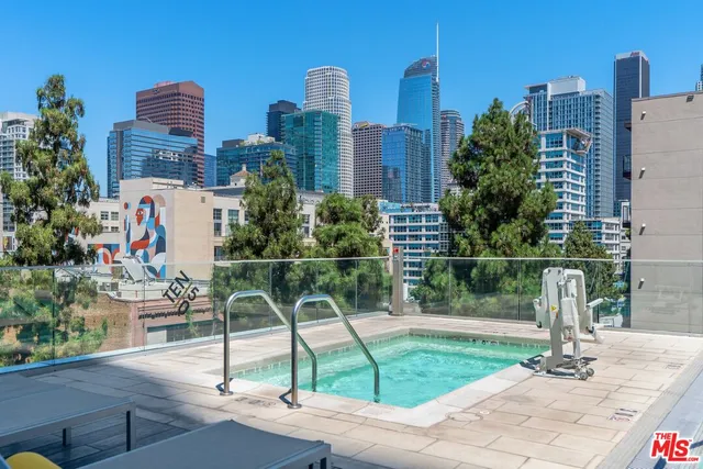 a view of a city with tall buildings