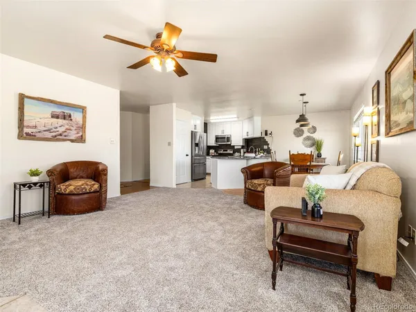 a living room with furniture
