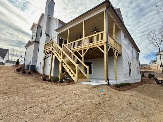 a house with trees in front of it