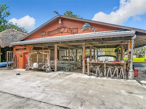 a front view of a house with a outdoor space