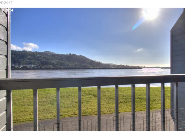 a view of lake from balcony