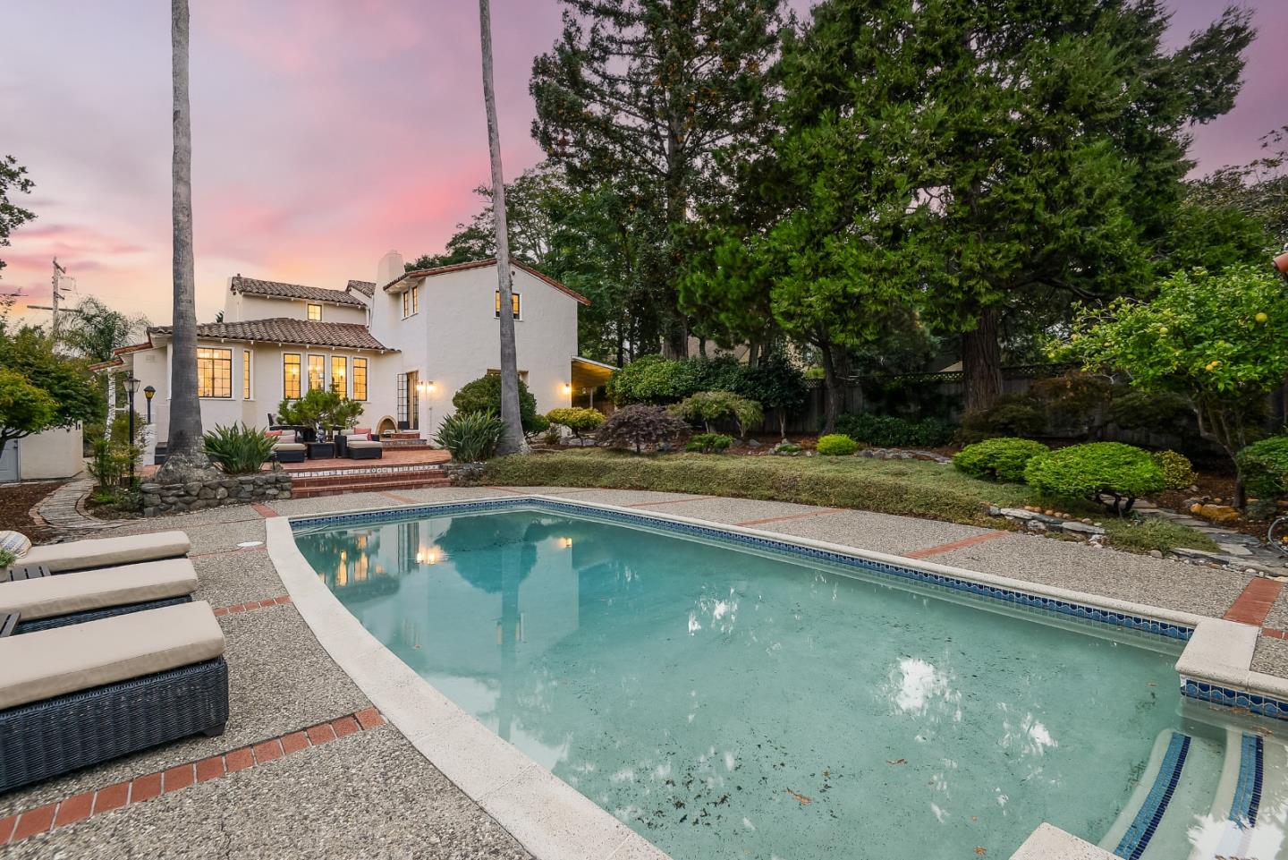 125 Alturas Drive Burlingame, CA 94010 - Photo 11 of 59 a view of swimming pool with outdoor seating and plants